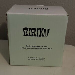 Brand new in box Ririku resin coasters, set of 4.